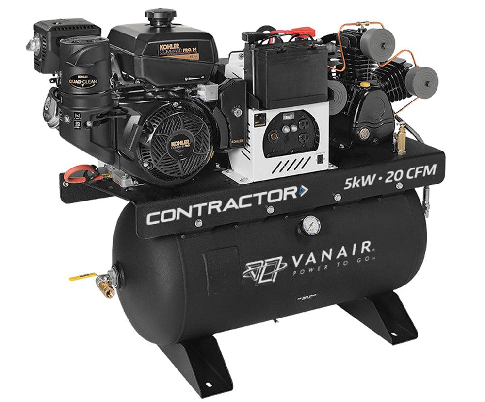 Vanair Contractor Reciprocating Air Compressor With Generator